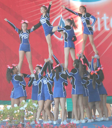 Cheerleaders Work It at Competition Held at Great America