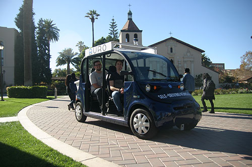 Self-Driving Shuttles Hope to Make the Grade at SCU