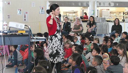 Children's Book Author and Illustrator Kathryn Otoshi Shares Message about Character Development at Don Callejon School