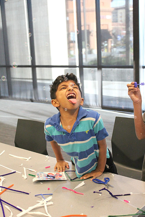 Children Learn about the Science of Bubbles at Northside Library's Science Day
