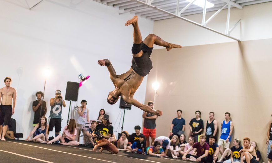 Loopkicks in Santa Clara is a home for the tricking community. Tricking instructor Mark Rusmantijo describes the new sport.