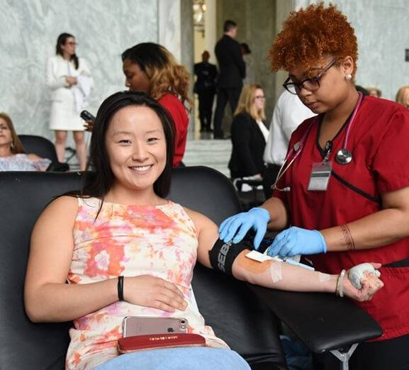 The American Red Cross is asking for donors to give blood at a Blood Donation to help those fighting cacerns, like breast cancer.