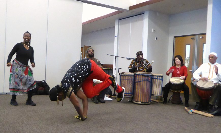 The Mission College community gathered to celebrate Kwanzaa and the African-American traditions. Kwanzaa is a African celebration.