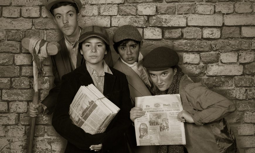 Peninsula Youth Theatre presents Disney's Newsies in March. Meg Fischer Venuti directs the show of talented young actors.