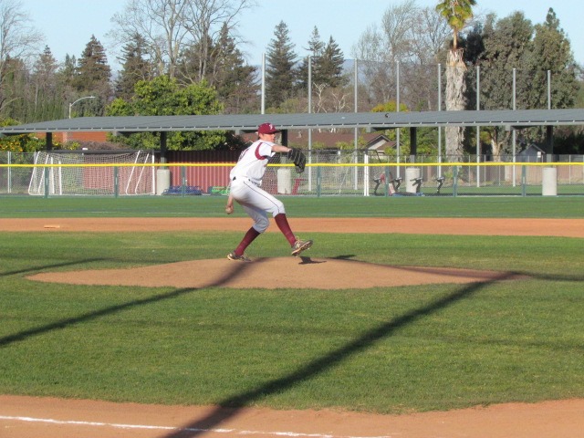 Dylan Gray, a senior at Fremont High School in Sunnyvale, is the pitcher for their baseball team. He is always cool under pressure.