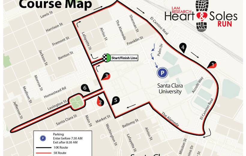 The 11th Annual Heart and Soles fun run will go through Santa Clara streets on Sunday, including some in the downtown area.